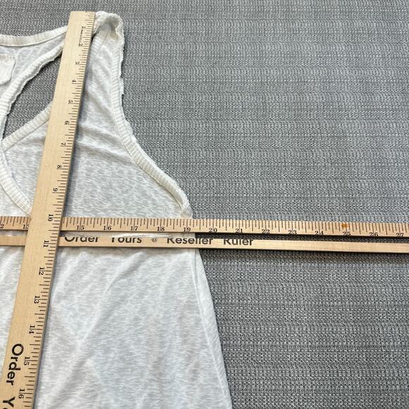 POL Cami Tank Top Shirt‎ Womens Large White Raw Hems Racerback Y23k Whimsy - Picture 6 of 8